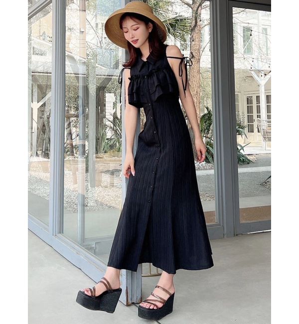 RESEXXY「ラッフルマーメイドシャツワンピース」|ワンピース|