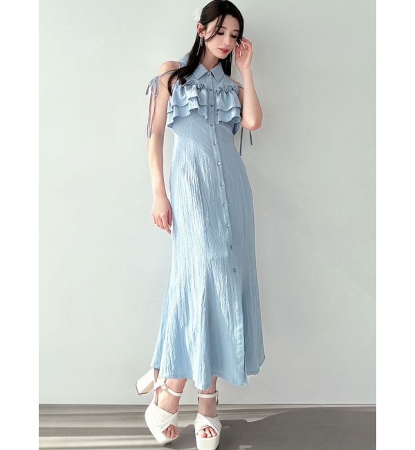 RESEXXY「ラッフルマーメイドシャツワンピース」|ワンピース|