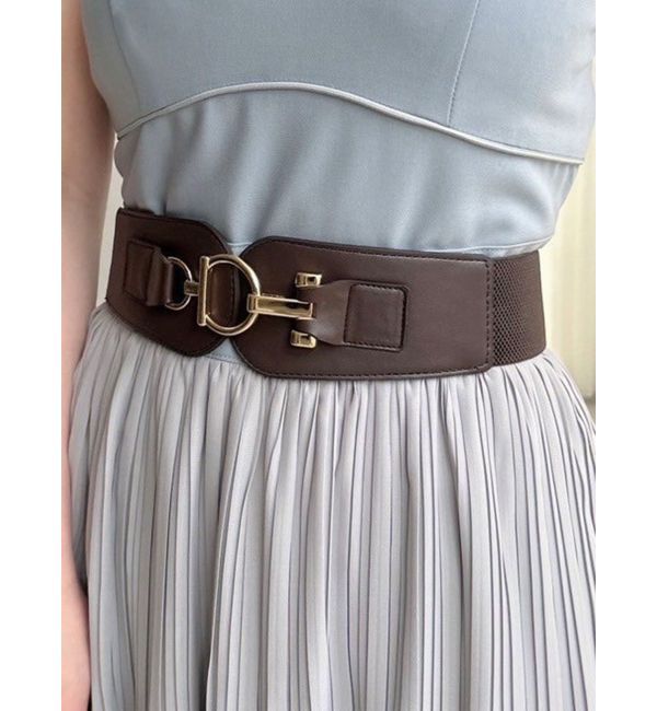 RESEXXY「ワイドゴムベルト」|ベルト|ブラウン
