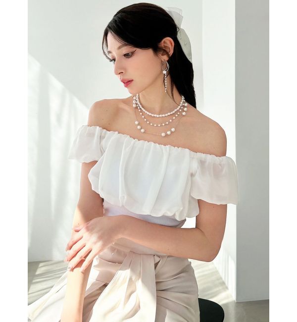 RESEXXY「シアードッキングオフショルトップス」|Tシャツ・カットソー|