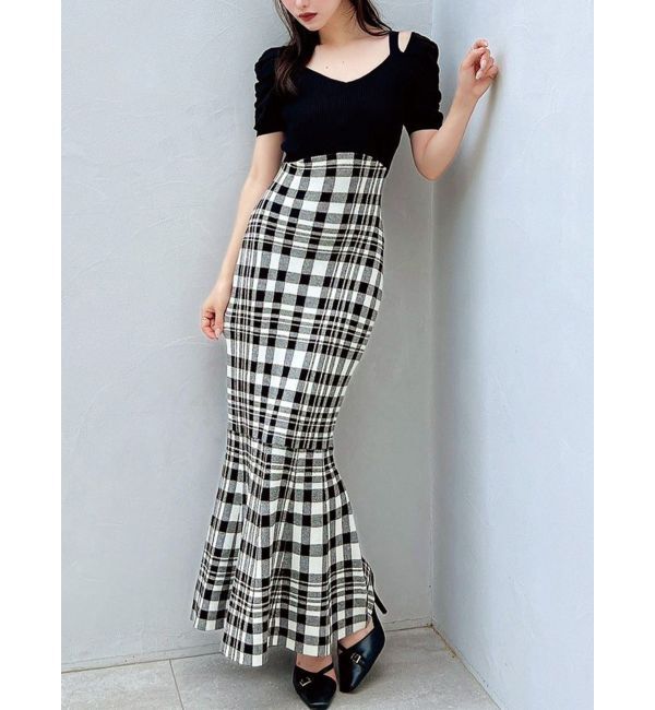 RESEXXY「ショルダーオープンマーメイドニットワンピース」|ワンピース|