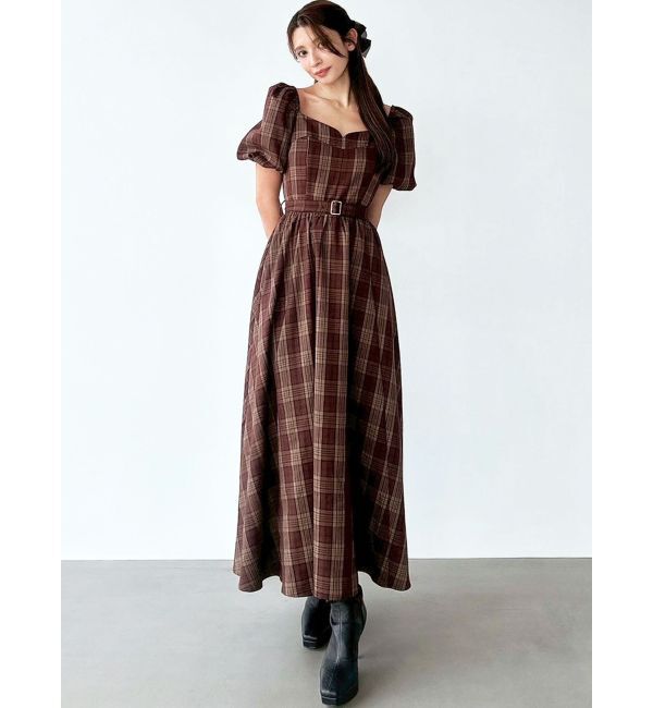 RESEXXY「バルーンスリーブチェックワンピース」|ワンピース|