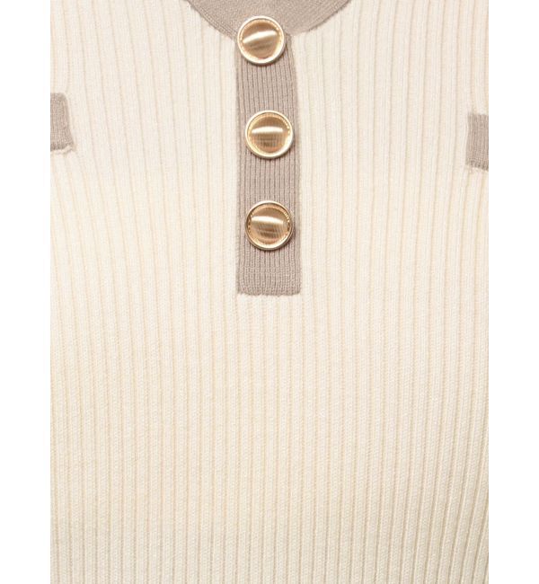 RESEXXY「バイカラーニットポロワンピース」|ワンピース|