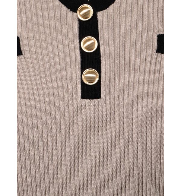 RESEXXY「バイカラーニットポロワンピース」|ワンピース|