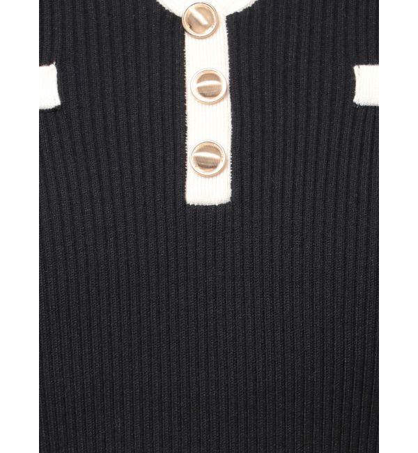 RESEXXY「バイカラーニットポロワンピース」|ワンピース|