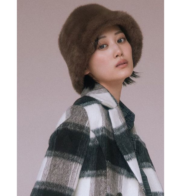 RESEXXY「フェイクファーバケットハット」|ハット|ブラウン