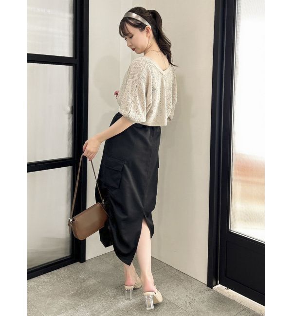 dazzlin「リボンポイントクロシェカーディガン」|カーディガン|