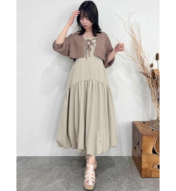 dazzlin「リボンポイントクロシェカーディガン」|カーディガン|