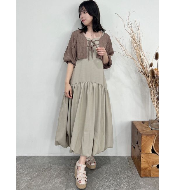 dazzlin「リボンポイントクロシェカーディガン」|カーディガン|