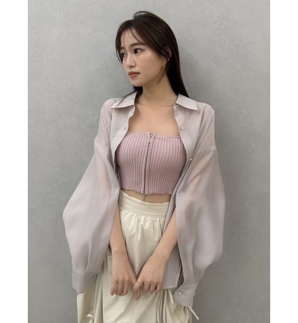 dazzlin「ダブルジップリブニットビスチェ」|ニット・セーター|