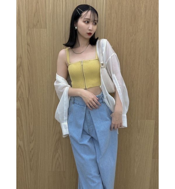 dazzlin「ダブルジップリブニットビスチェ」|ニット・セーター|