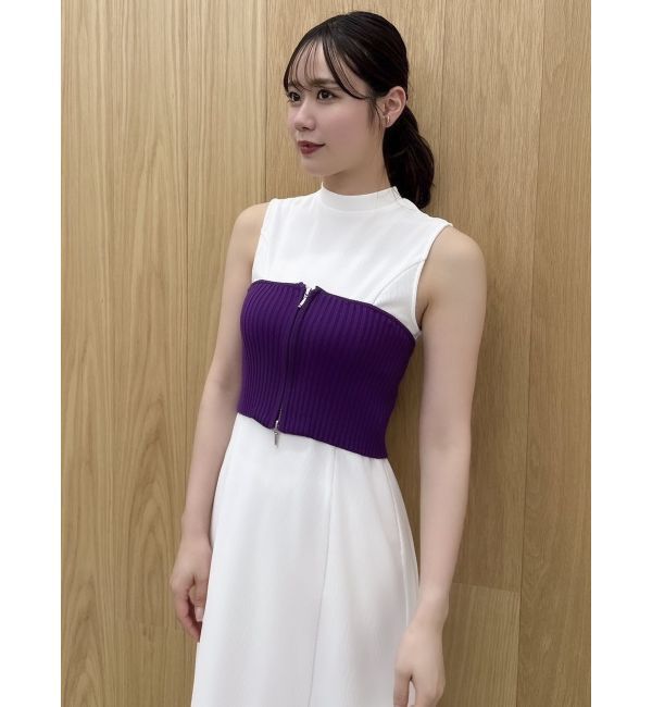 dazzlin「ダブルジップリブニットビスチェ」|ニット・セーター|