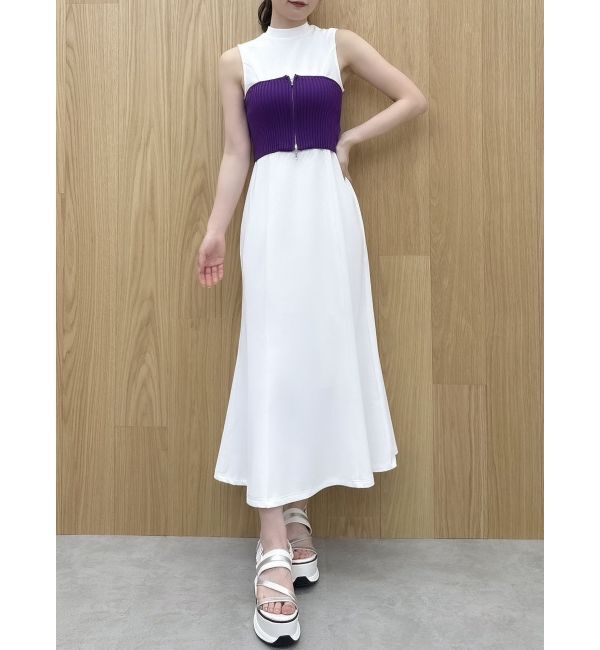 dazzlin「ダブルジップリブニットビスチェ」|ニット・セーター|