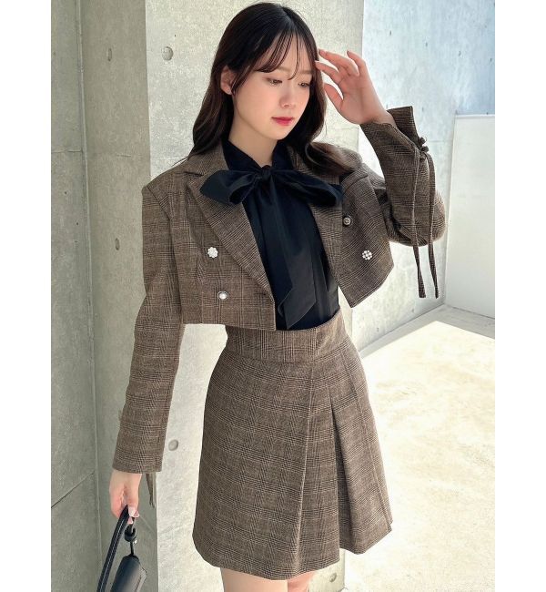 dazzlin「【SETUP】ボンディングショートジャケット※セットアップ対応」|テーラードジャケット|