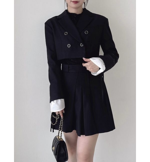 dazzlin「【SETUP】ボンディングショートジャケット※セットアップ対応」|テーラードジャケット|