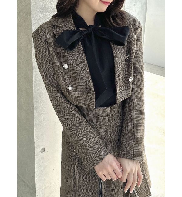 dazzlin「【SETUP】ボンディングショートジャケット※セットアップ対応」|テーラードジャケット|