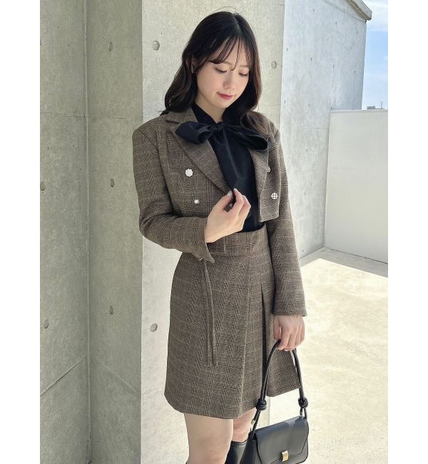 dazzlin「【SETUP】ボンディングショートジャケット※セットアップ対応」|テーラードジャケット|