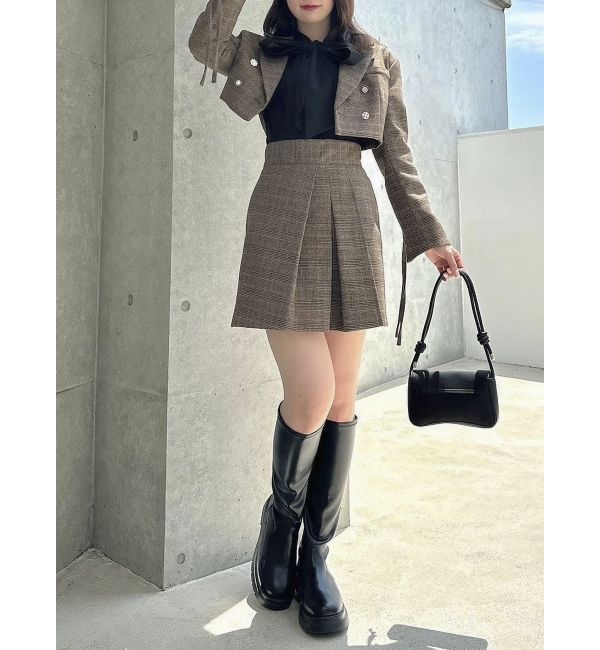 dazzlin「【SETUP】ボンディングショートジャケット※セットアップ対応」|テーラードジャケット|