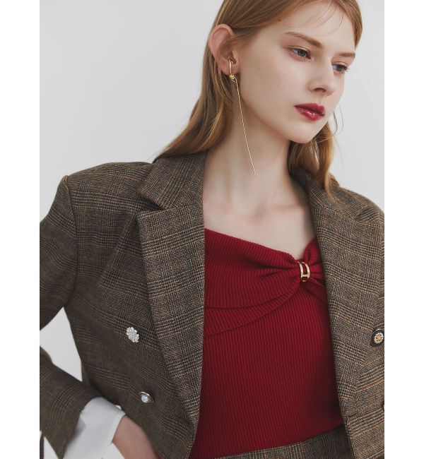 dazzlin「【SETUP】ボンディングショートジャケット※セットアップ対応」|テーラードジャケット|