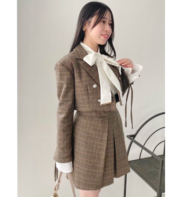 dazzlin「【SETUP】ボンディングショートジャケット※セットアップ対応」|テーラードジャケット|