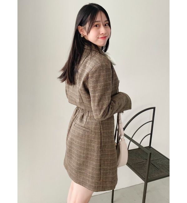 dazzlin「【SETUP】ボンディングショートジャケット※セットアップ対応」|テーラードジャケット|