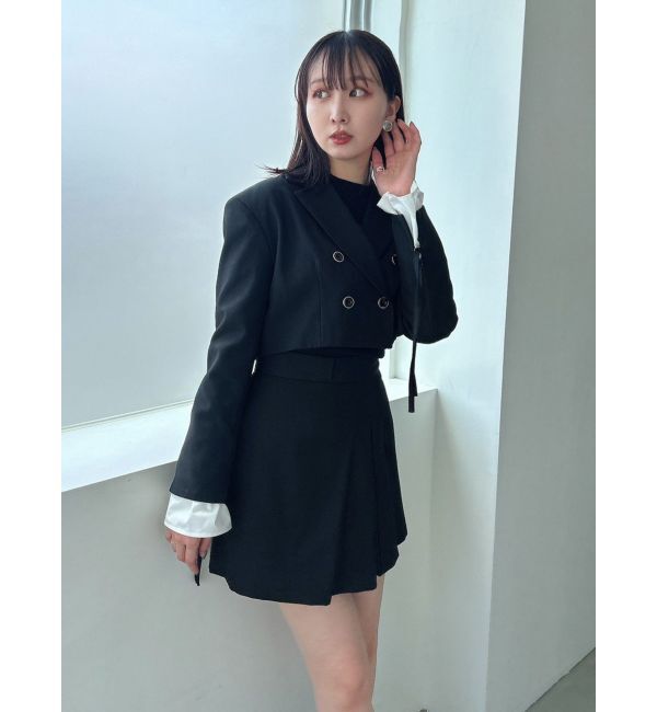 dazzlin「【SETUP】ボンディングショートジャケット※セットアップ対応」|テーラードジャケット|