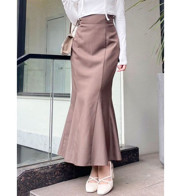 dazzlin「ハイウエストアソートナロースカート」|スカート|ブラウン