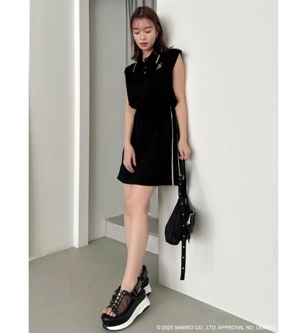 dazzlin「【メロクロコラボ】サイドラインミニワンピース」|ワンピース|