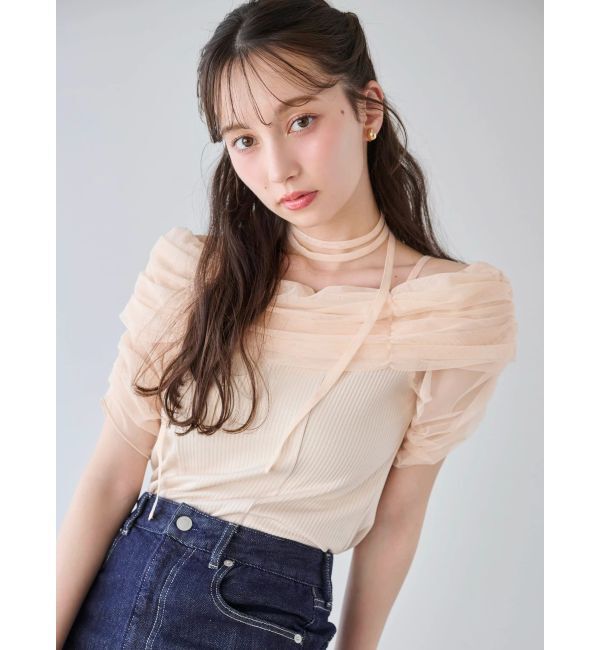 dazzlin「シアーオフショルダートップス」|Tシャツ・カットソー|