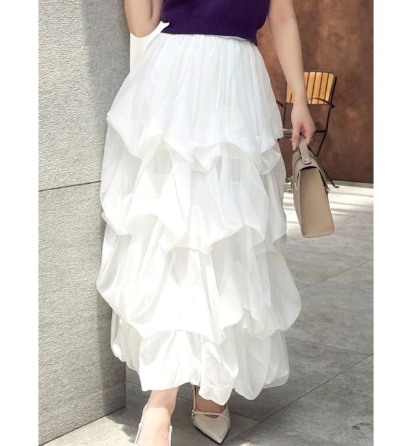 dazzlin「ランダムタックバルーンスカート」|スカート|