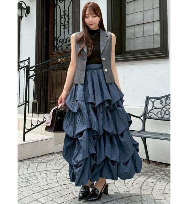 dazzlin「ランダムタックバルーンスカート」|スカート|