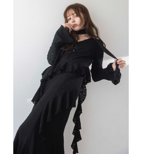 dazzlin「アシメフリルレースワンピース」|ワンピース|