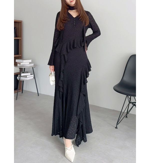 dazzlin「アシメフリルレースワンピース」|ワンピース|