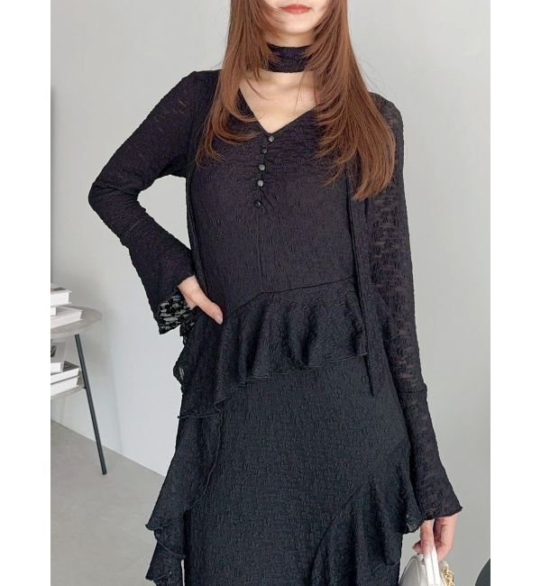 dazzlin「アシメフリルレースワンピース」|ワンピース|