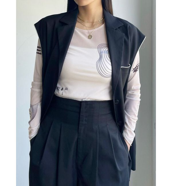 EMODA「ヴィンテージオーバーベスト」|ベスト・ジレ|ブラック