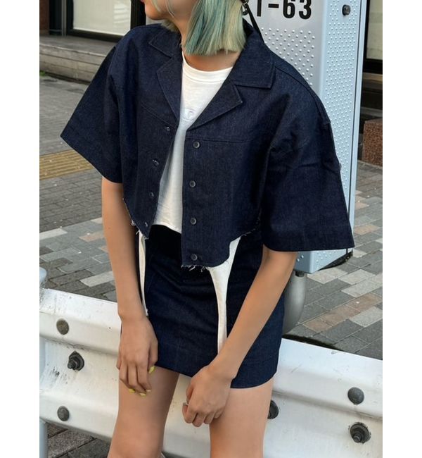 EMODA「ヘムカットオフクロップドシャツ」|シャツ・ブラウス|