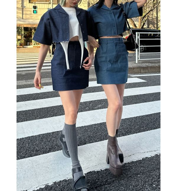 EMODA「ヘムカットオフクロップドシャツ」|シャツ・ブラウス|