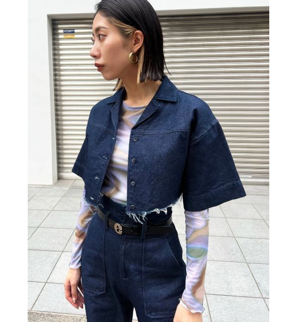 EMODA「ヘムカットオフクロップドシャツ」|シャツ・ブラウス|