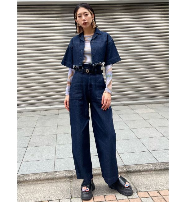 EMODA「ヘムカットオフクロップドシャツ」|シャツ・ブラウス|