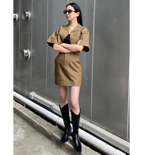 EMODA「ヘムカットオフクロップドシャツ」|シャツ・ブラウス|