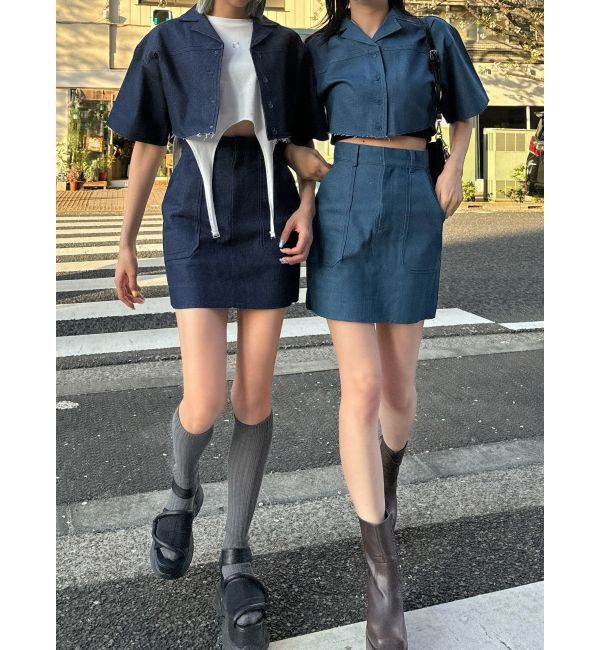 EMODA「ヘムカットオフクロップドシャツ」|シャツ・ブラウス|