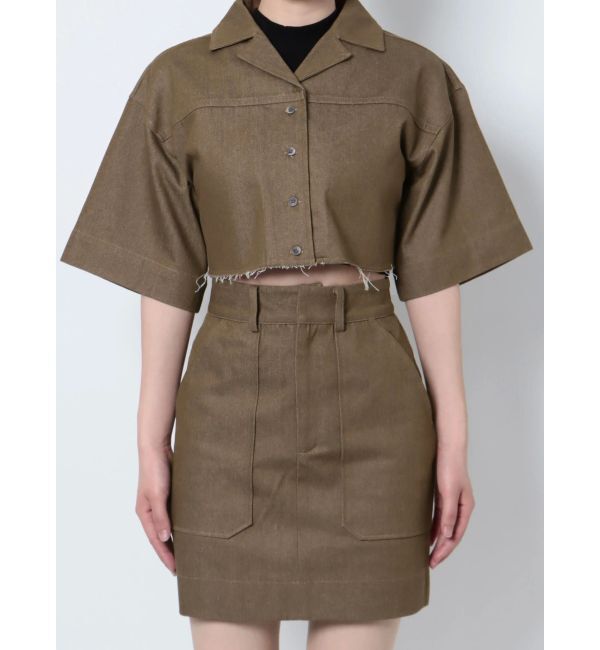 EMODA「ヘムカットオフクロップドシャツ」|シャツ・ブラウス|