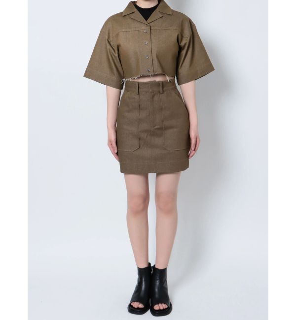 EMODA「ヘムカットオフクロップドシャツ」|シャツ・ブラウス|