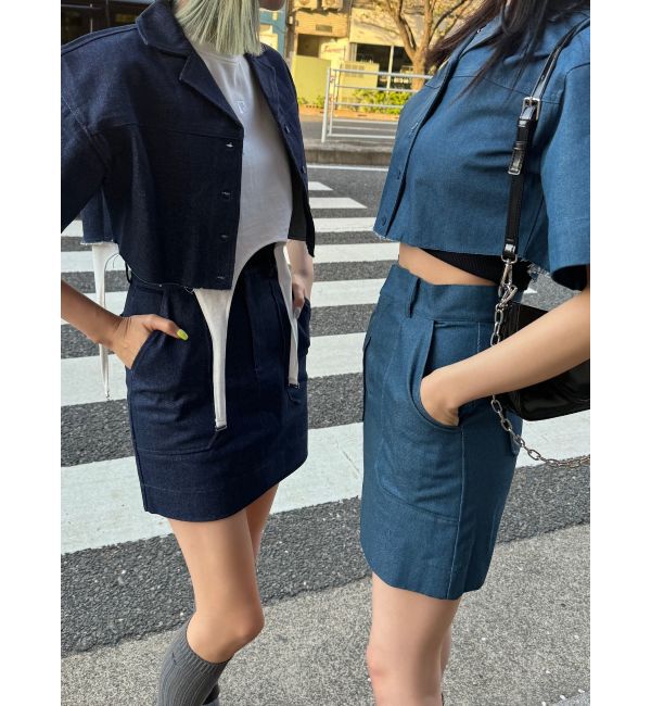 EMODA「ヘムカットオフクロップドシャツ」|シャツ・ブラウス|