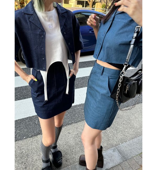 EMODA「アウトポケットミニスカート」|スカート|