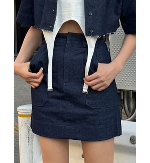 EMODA「アウトポケットミニスカート」|スカート|インディゴ
