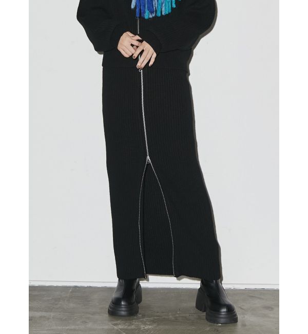 EMODA「ジップマキシリブスカート」|スカート|