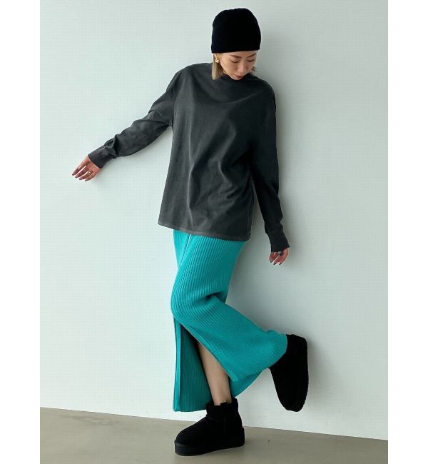 EMODA「ジップマキシリブスカート」|スカート|