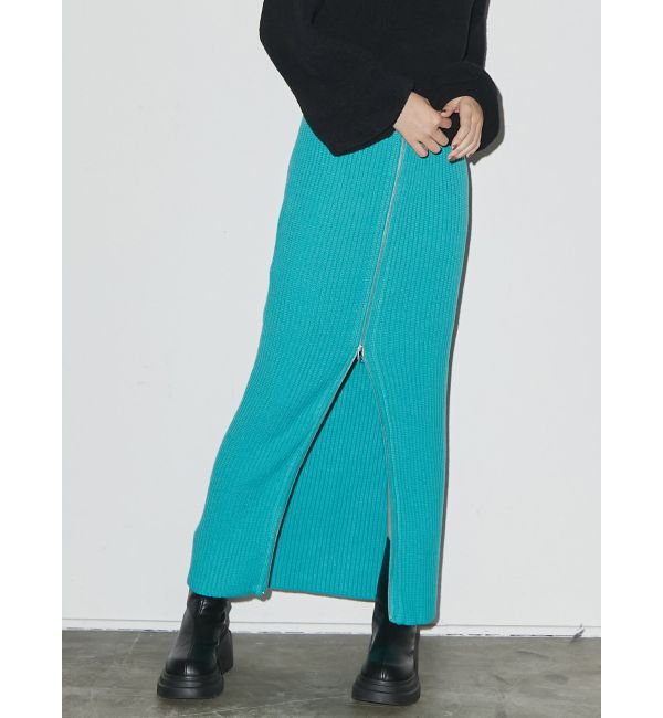 EMODA「ジップマキシリブスカート」|スカート|