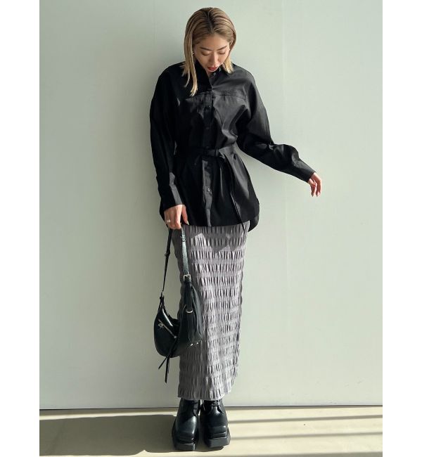 EMODA「シャーリングロングニットスカート」|スカート|